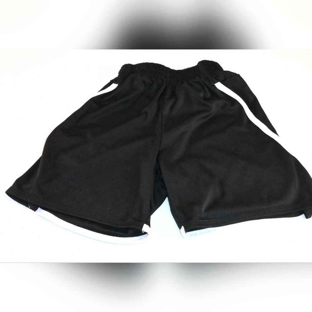 Protime Sports Youth Small Shorts Style#321+ Black W/ White Trim Soccer Shorts